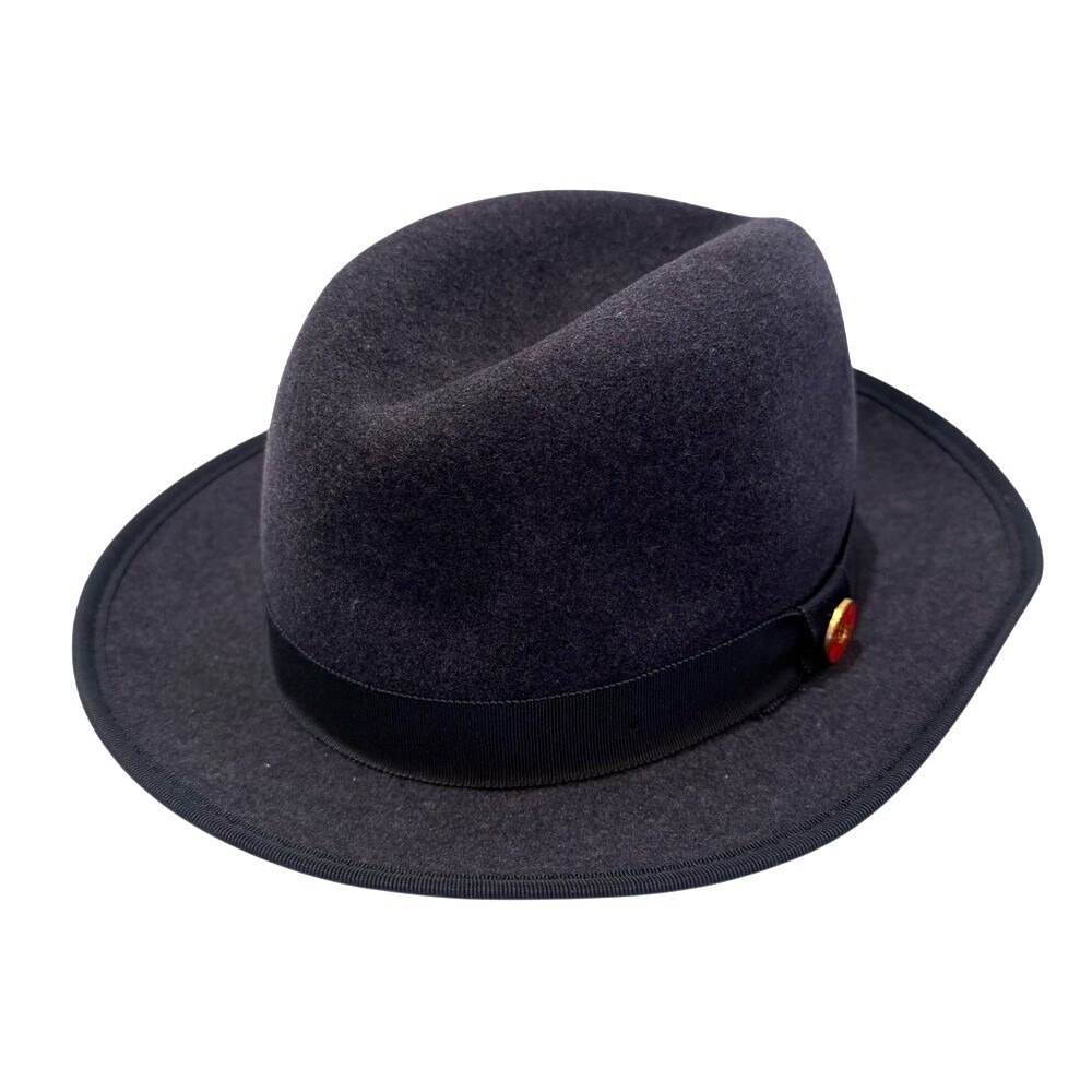 Keith James King Wool Fedora‎ Hat Men's Large Navy Red Quiet Luxury - Picture 3 of 11